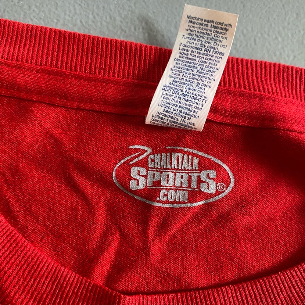 Men's Chalktalk red long sleeve jersey dog baseball size small - Picture 5 of 6